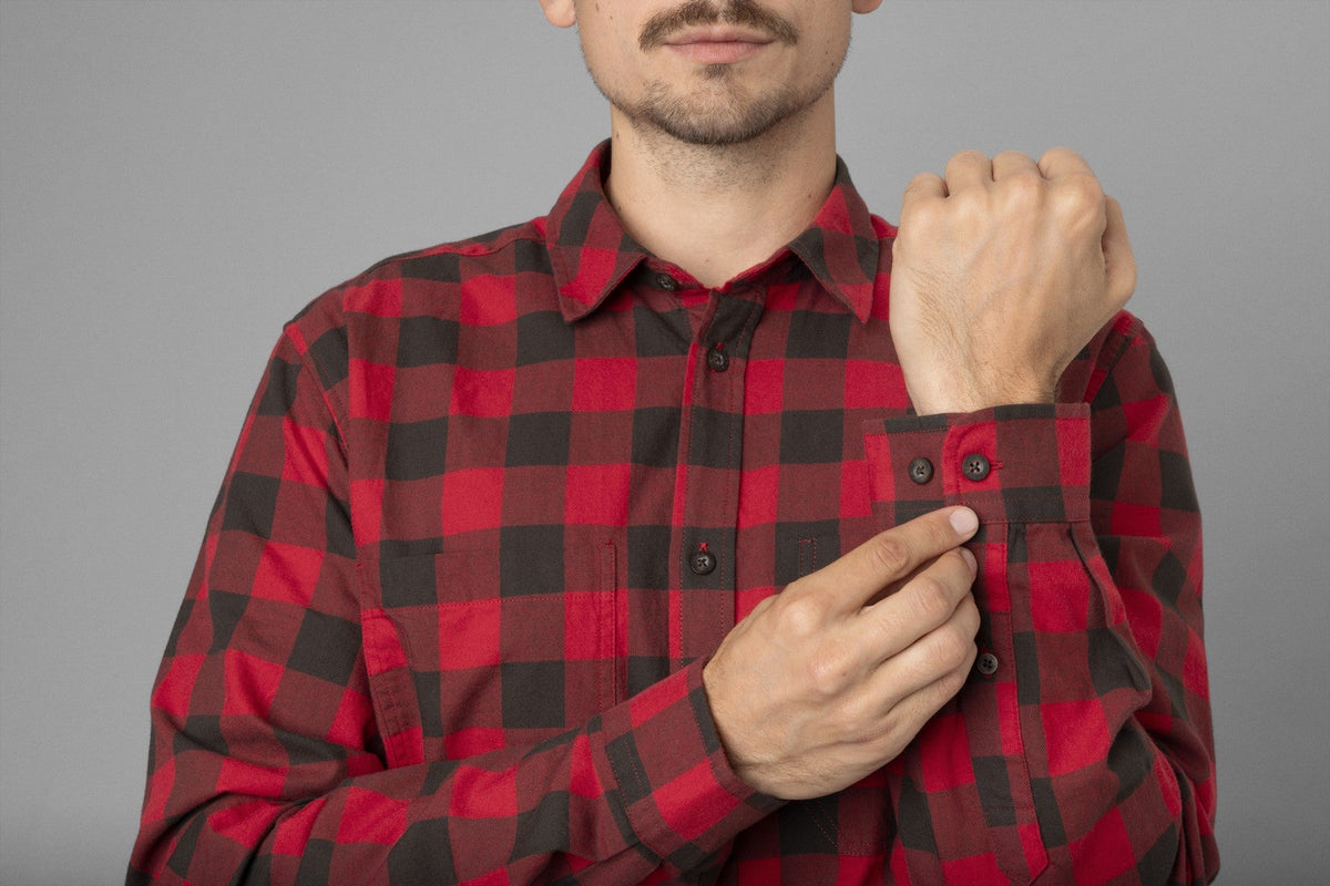 Skandinavisches Langarmhemd Red check - Härkila