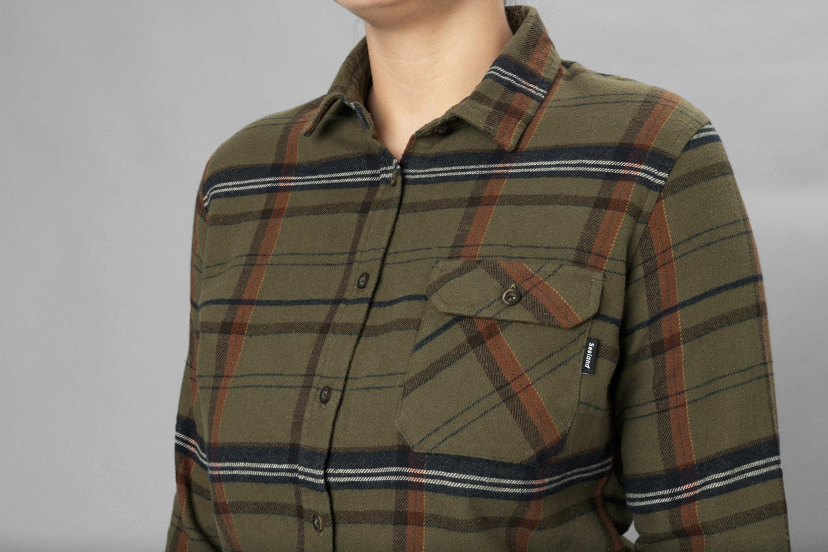 Skye Flanellhemd für Damen Grape Leaf/Terracotta Check - Seeland