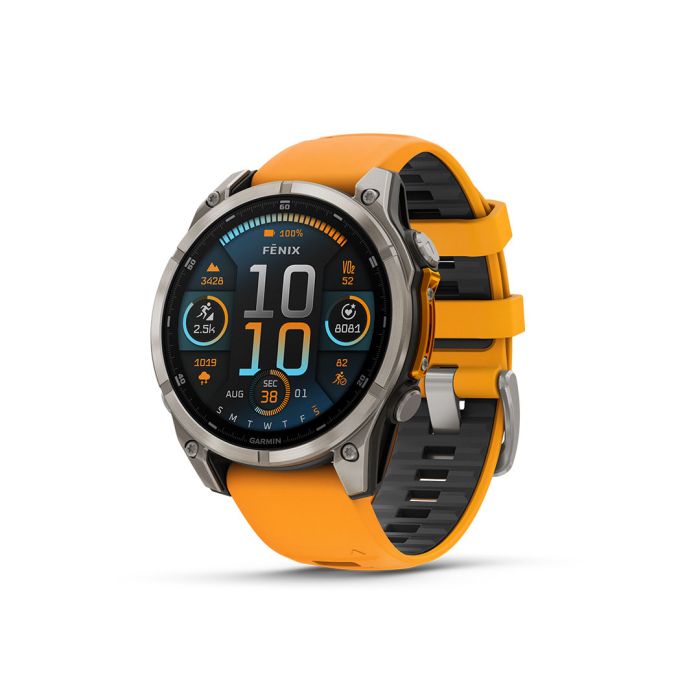 fēnix® 8 – 51 mm, AMOLED, Sapphire, Titanium med Spark Orange/Graphite silikonerem 3