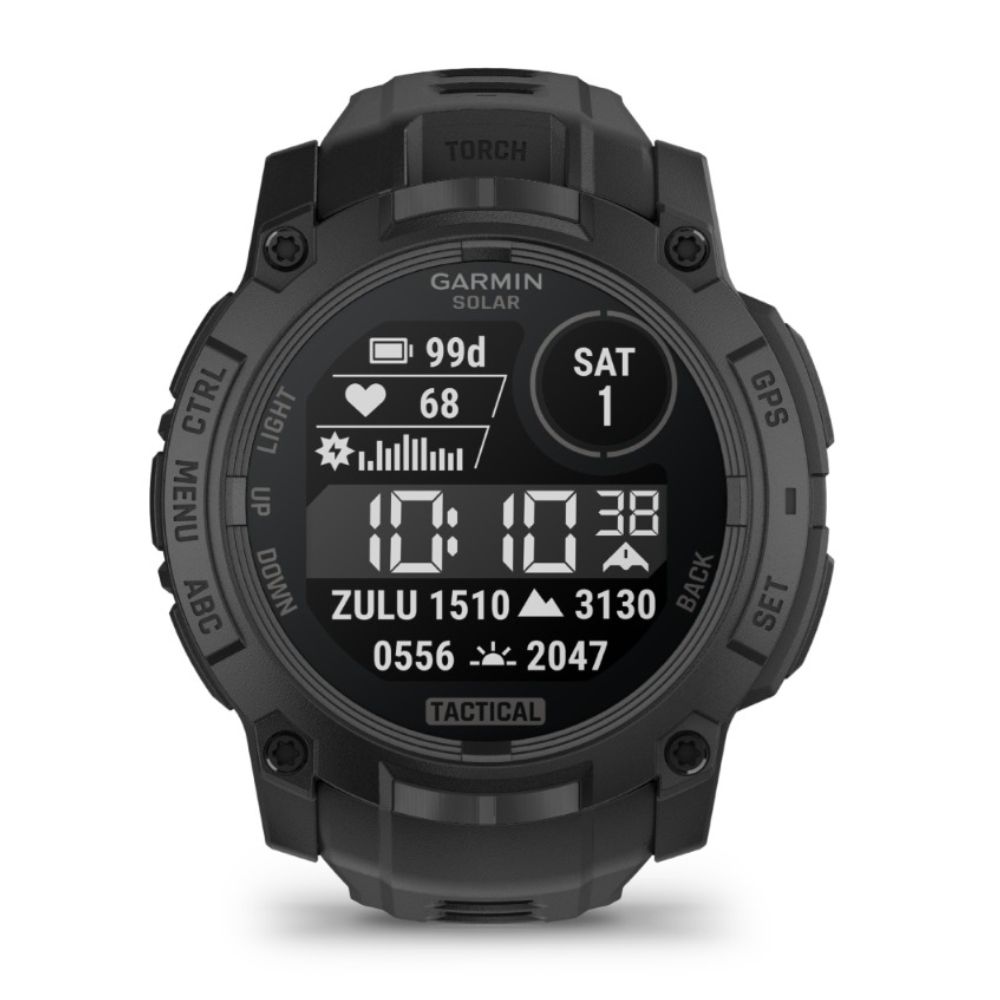 Instinct® 3 – 45 mm, Solar, Tactical Edition, Schwarz mit schwarzem Armband – Garmin
