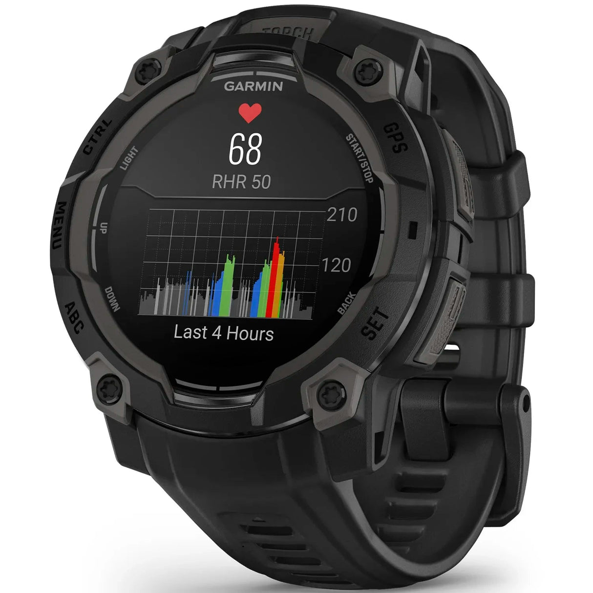 22 mm remme (Instinct® 3 - 45 mm/Instinct Crossover AMOLED), Sort silikone med metalspænde 1