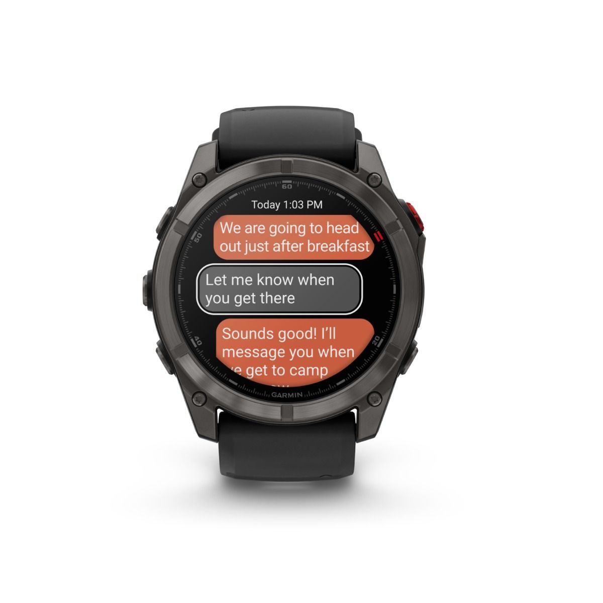 fēnix® 8 Pro – 51 mm, AMOLED, Sapphire, Titan mit Silikonarmband in Graphite/Schwarz – Garmin