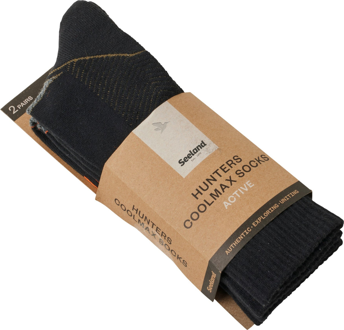 Field Coolmax-Socken - 2er-Pack Schwarz/Dunkelgrau - Seeland