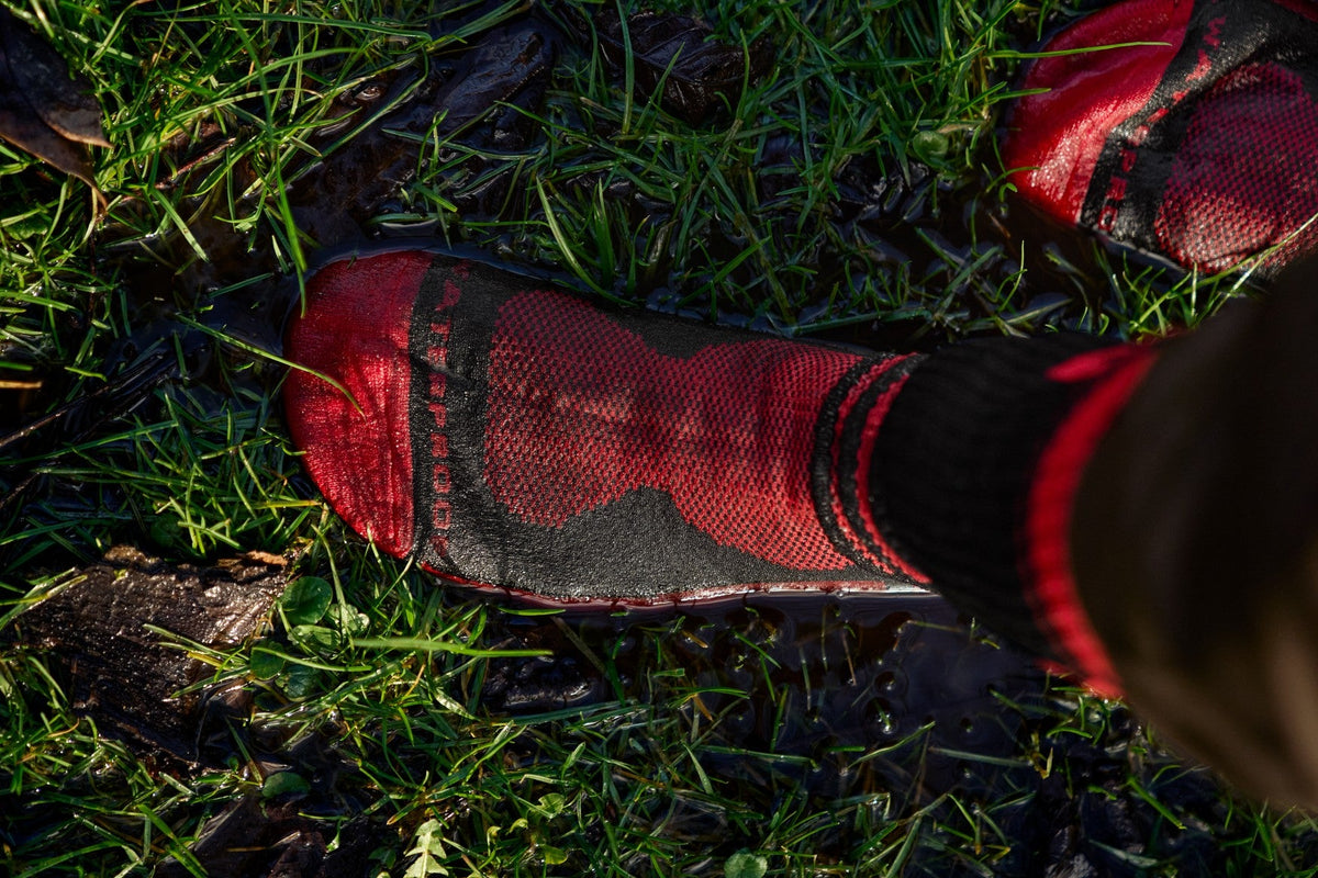 Wasserdichte Socken Rot/Schwarz - Härkila