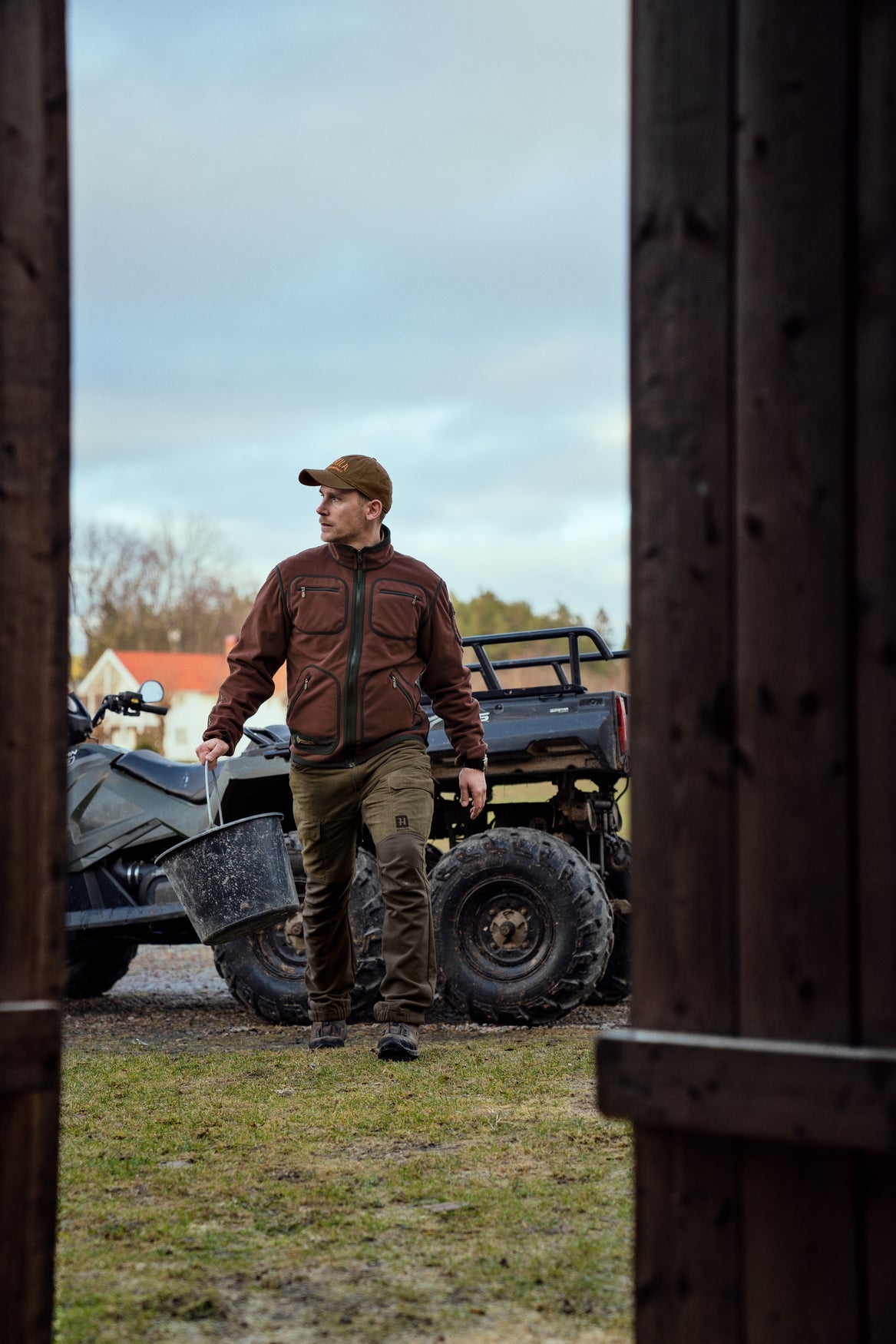 Kamko Fleecejacke - Grün/Bordeaux - Härkila