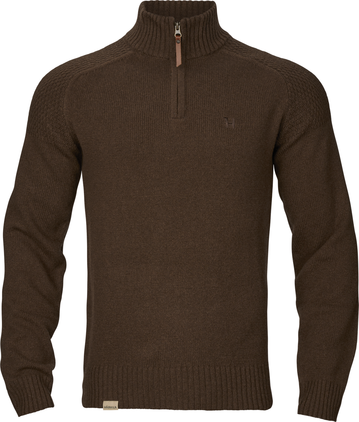 Merino-Pullover mit Halbreißverschluss Demitasse Braun – Härkila