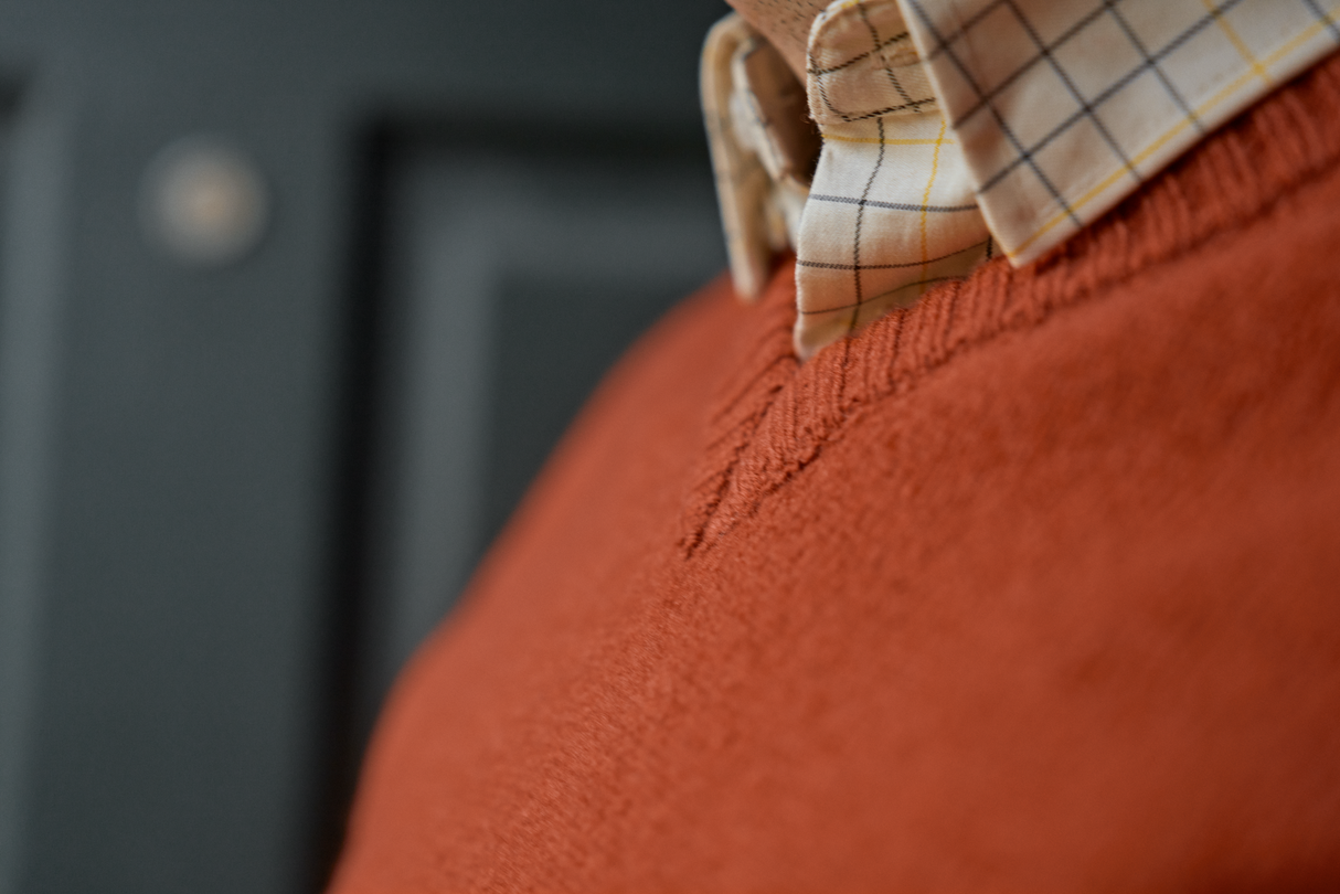 Merino-Pullover mit V-Ausschnitt Bombay brown – Härkila