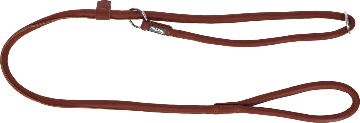 Hundeleine Roma Slip rund Leder – Cognac Braun – Kerbl