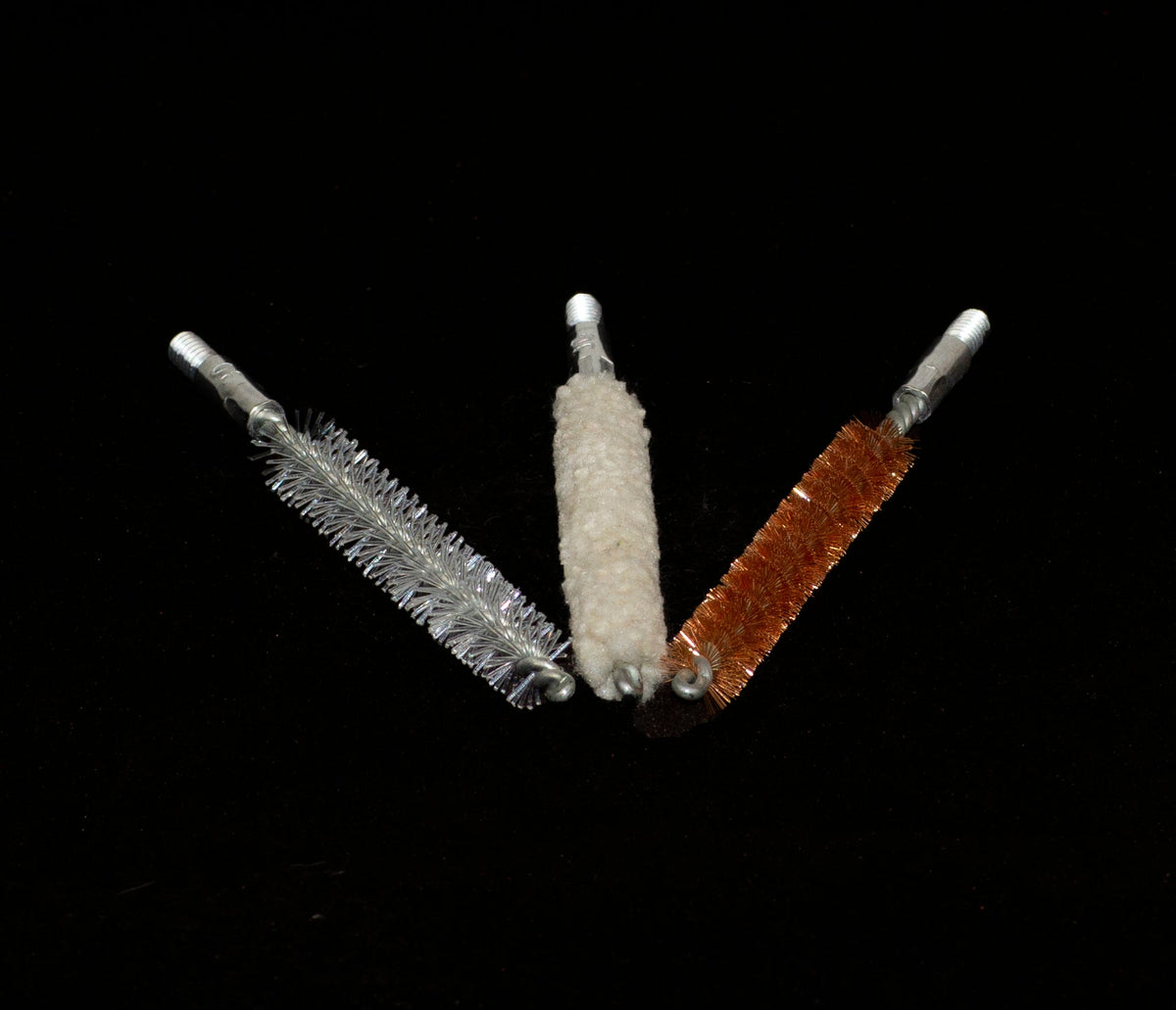 Reinigungsbürste set, Woll-, Nylon-, Bronzebürste 8mm