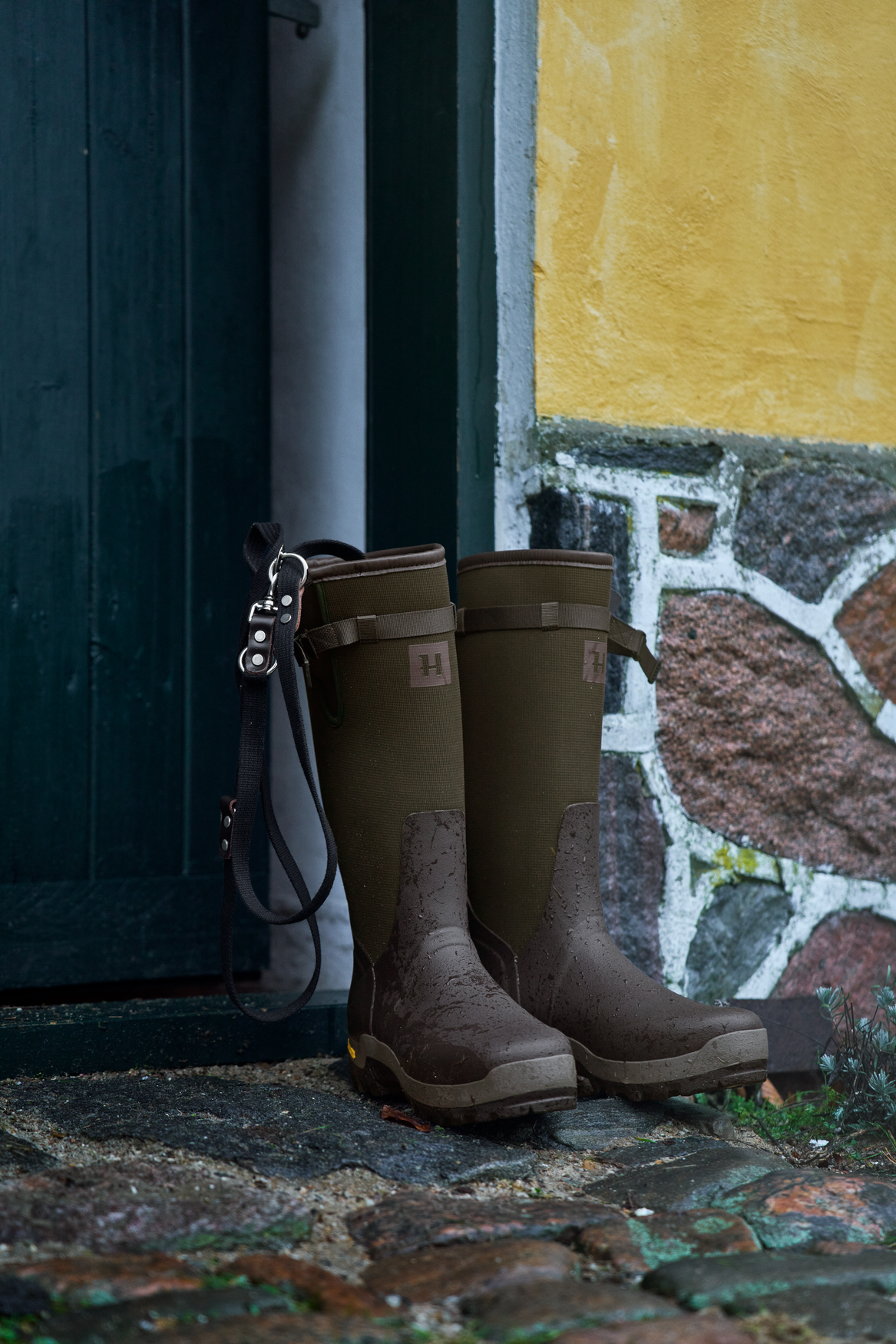 Textilgummistiefel Willow green/Deep brown – Härkila