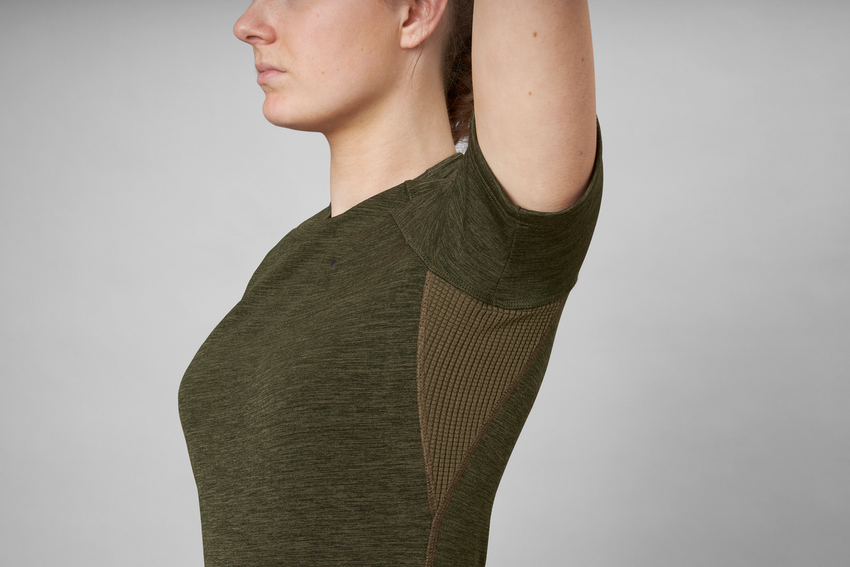 Aktives Kurzarm-T-Shirt für Damen Pine green - Seeland