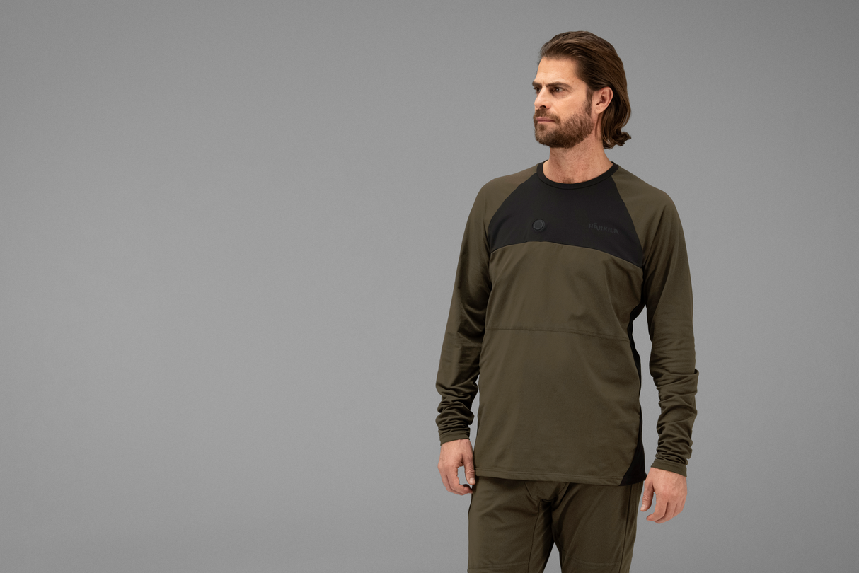 Heat L/S T-Shirt Willow green/Schwarz - Härkila