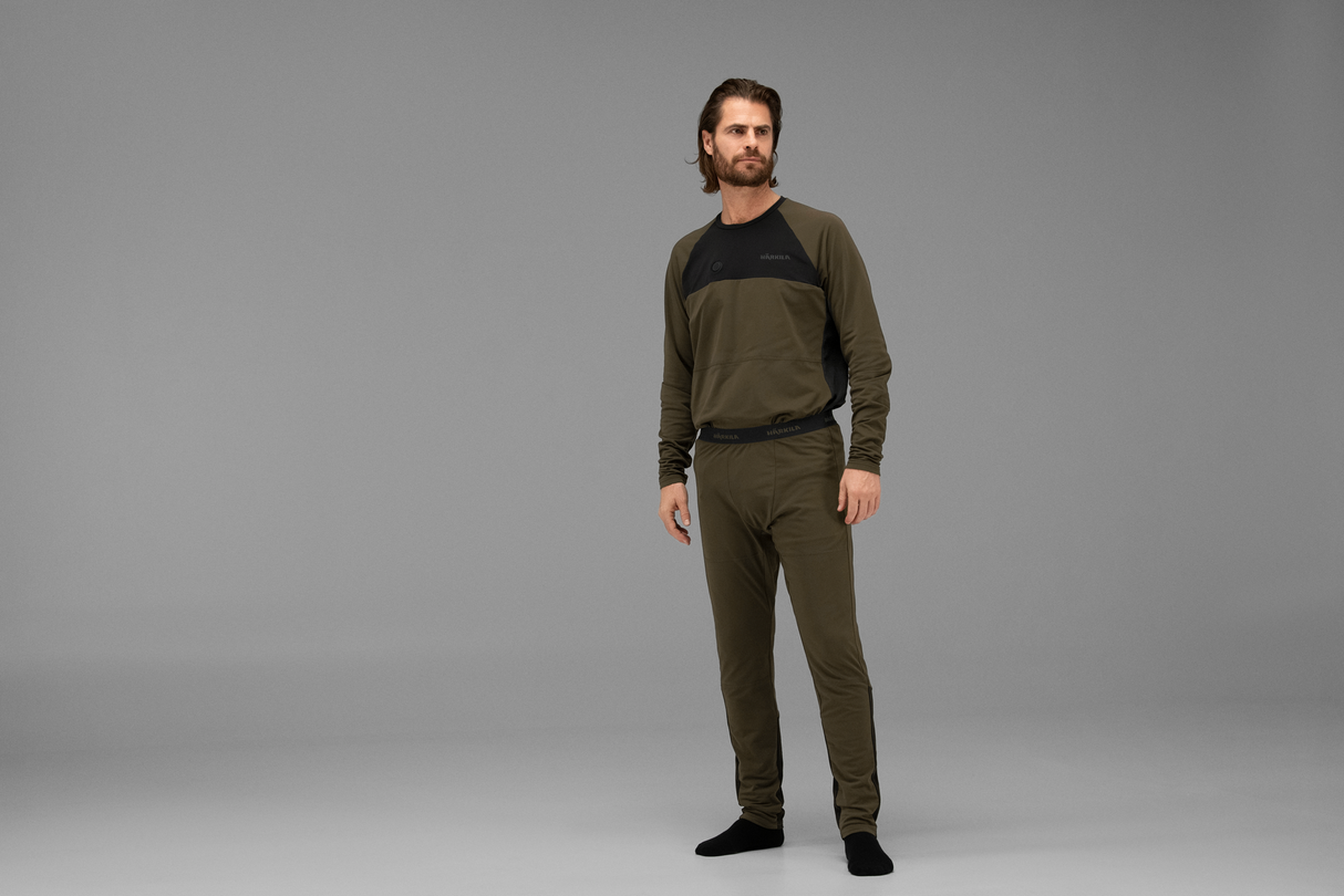 Heat L/S T-Shirt Willow green/Schwarz - Härkila