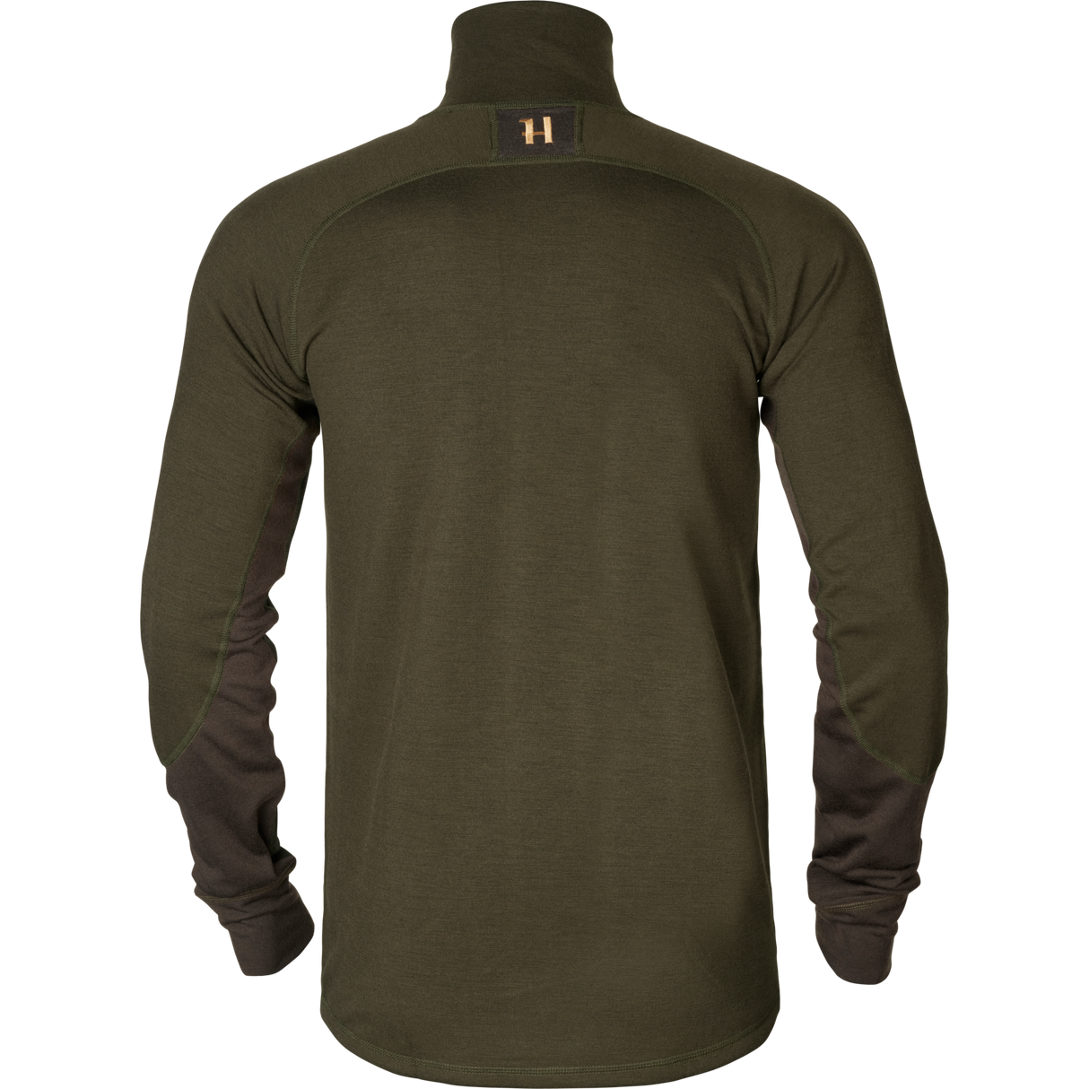 Base Warm Zip-Neck Unterhemd Willow green/Shadow brown - Härkila