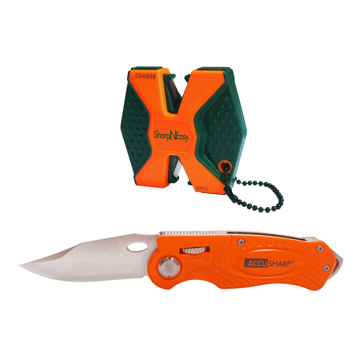 Klappmesser/Schleiferset Orange mit Verriegelung - AccuSharp
