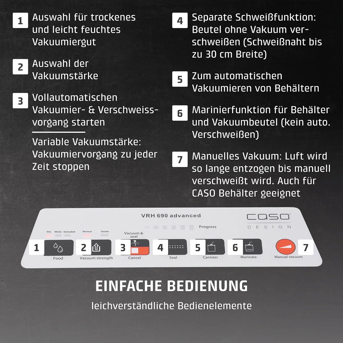 Vakuumierer - VRH690 0,9 bar 20L/min - Caso