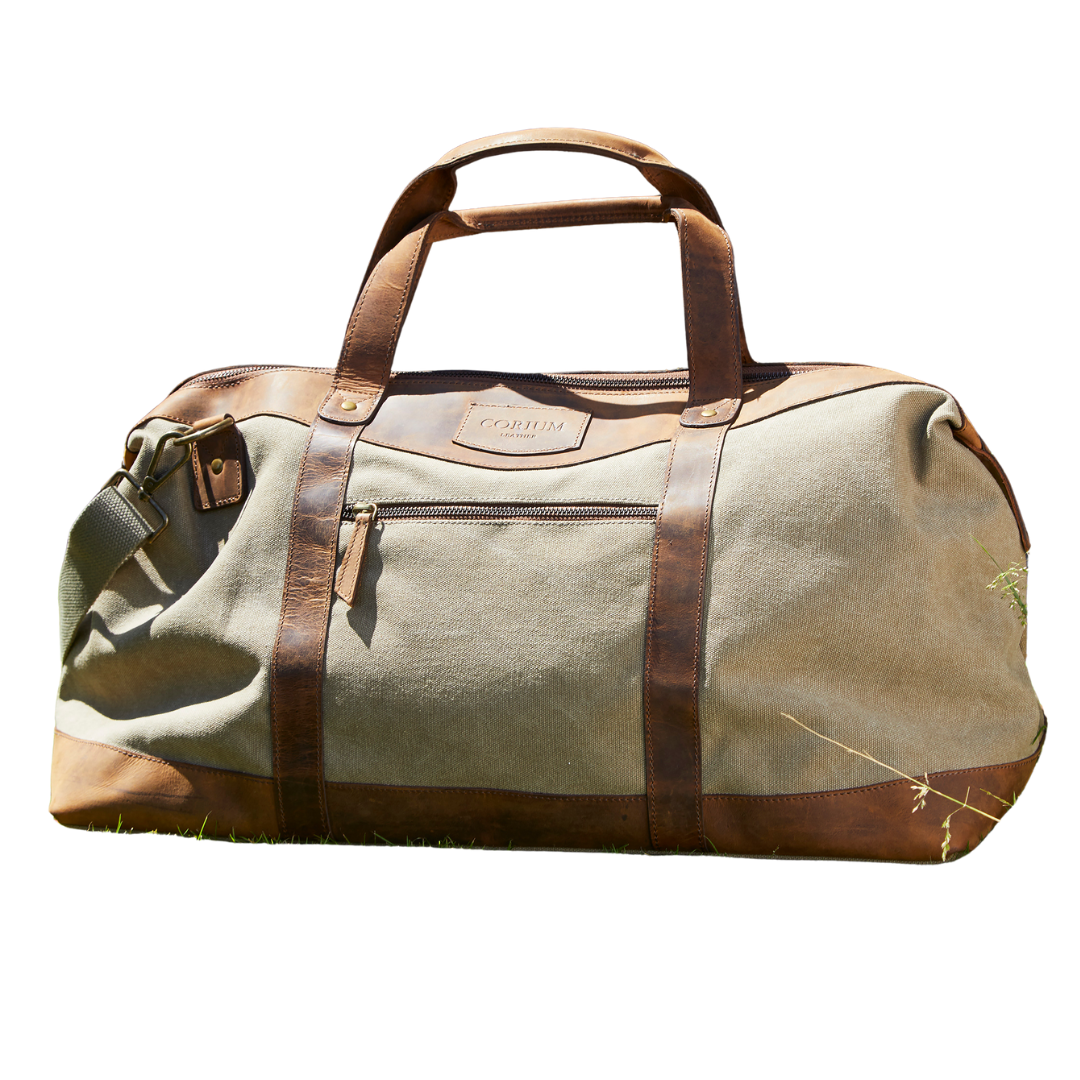 Reisetasche Canvas/Hunter Leder