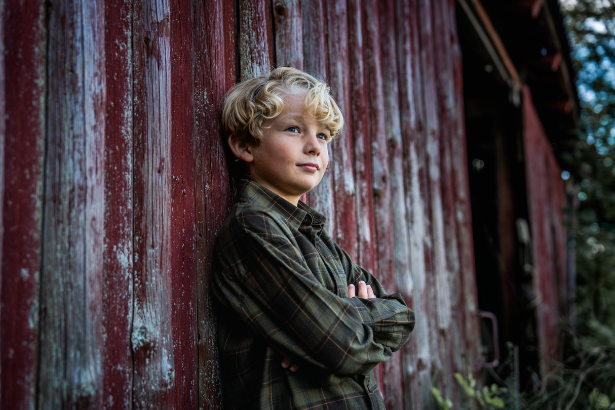 Flanellhemd - Pine Green/Dark Navy Check - Glen Junior – Seeland