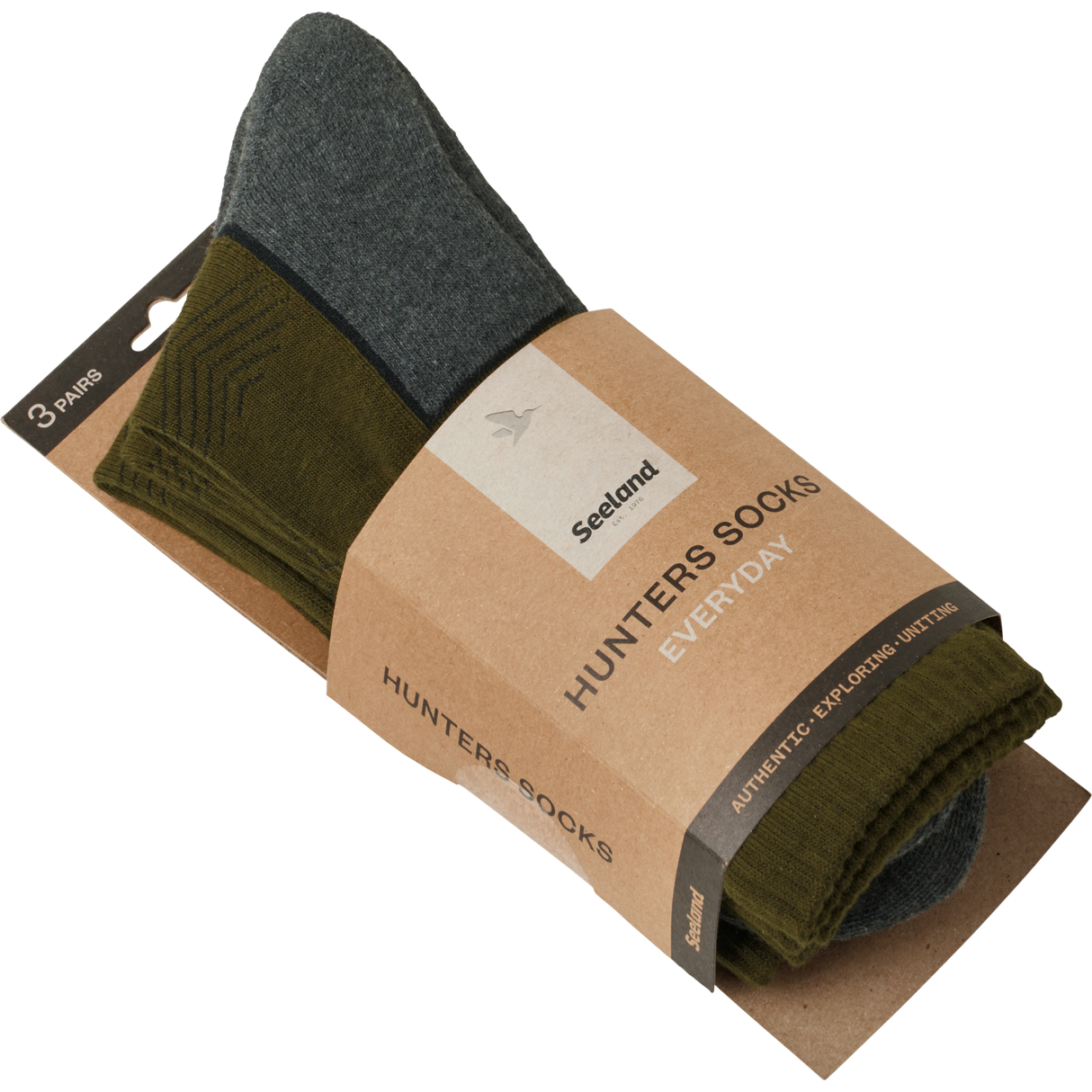 Field Socken - 3er-Pack Pine Green/Dark Grey - Seeland