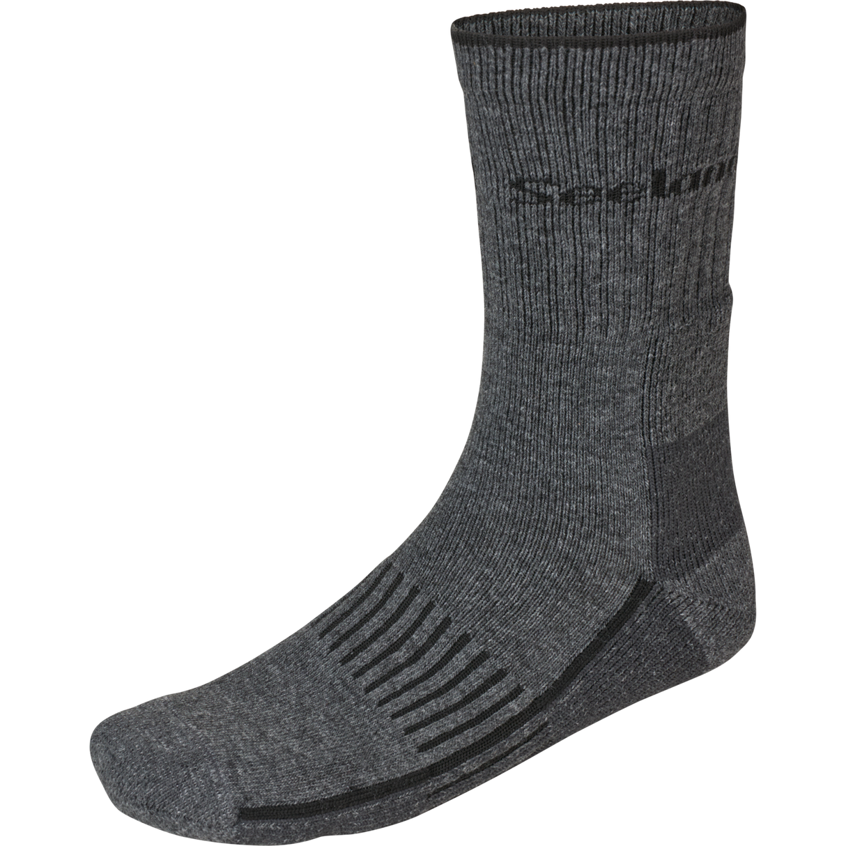 Heavy Field Merino-Socken Grau/Melange/Schwarz