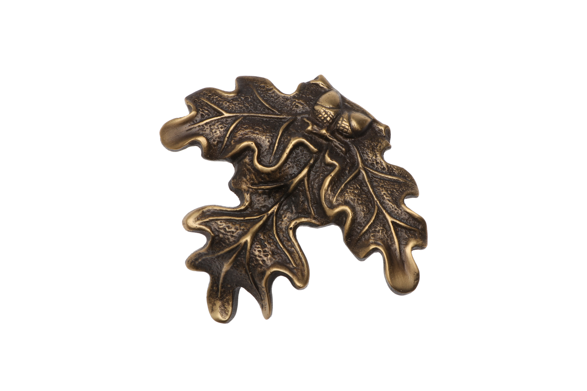 Eichenblatt aus Messing - 7 x 8,5 cm für Eberzähne
