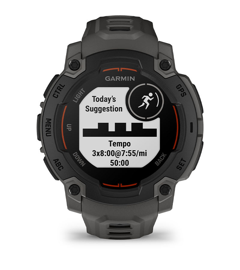 Instinct® E – 45 mm, Schwarz mit Charcoal-Armband – Garmin