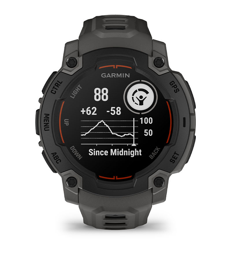 Instinct® E – 45 mm, Schwarz mit Charcoal-Armband – Garmin