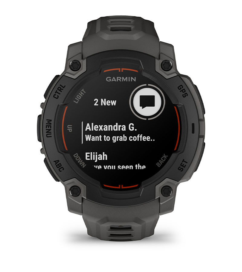 Instinct® E – 45 mm, Schwarz mit Charcoal-Armband – Garmin