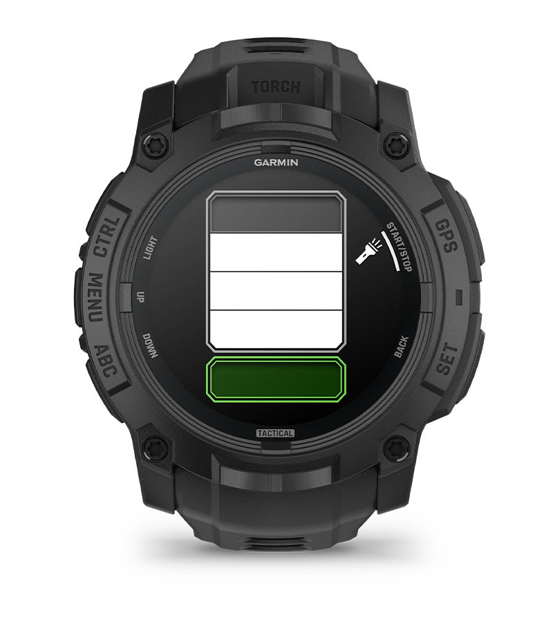 Instinct® 3 – 50 mm, AMOLED, Tactical Edition, Schwarz mit schwarzem Armband – Garmin