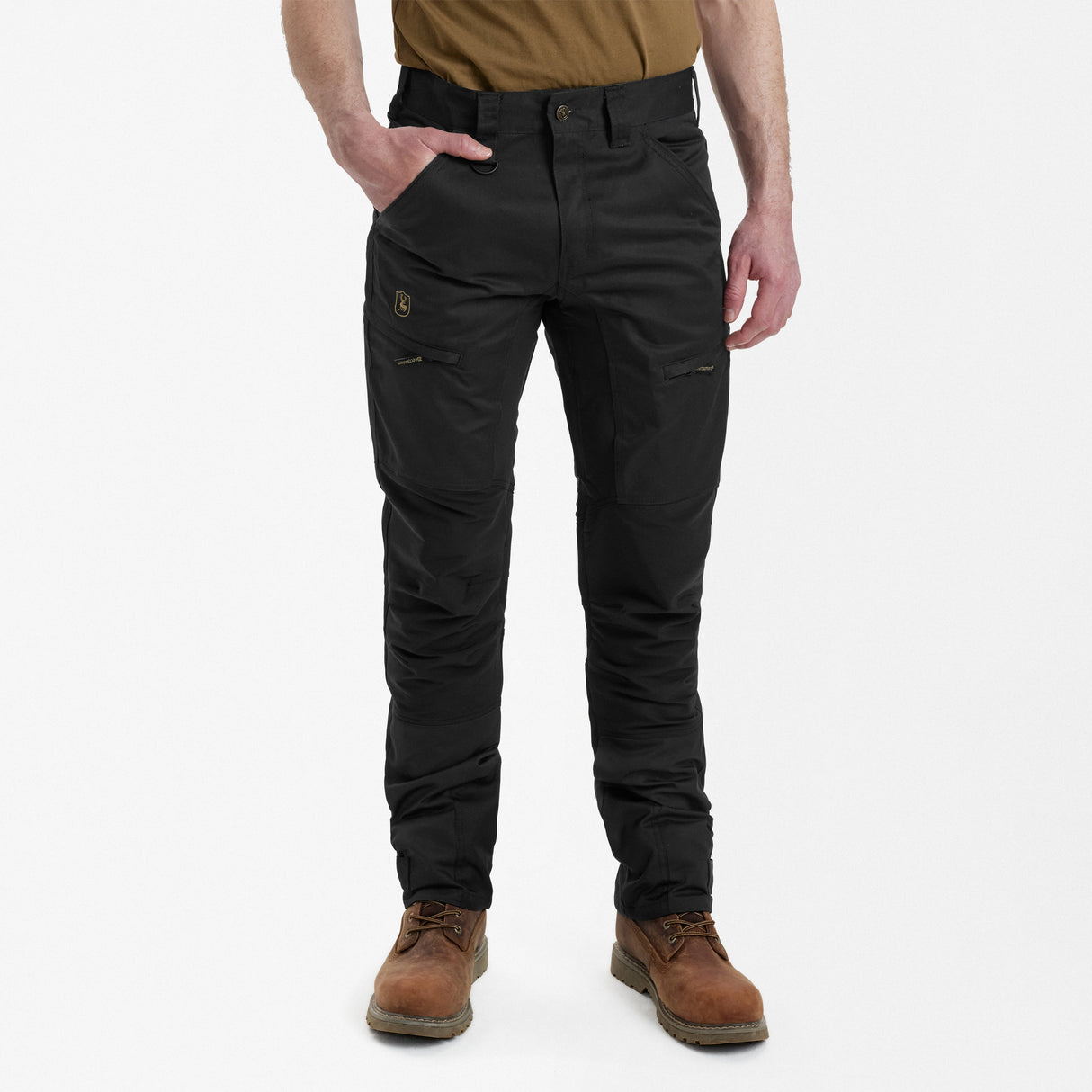 Gr. 22 - Rogaland Stretchhose mit Kontrast - Kurz - Schwarz - Deerhunter - Umtauschware