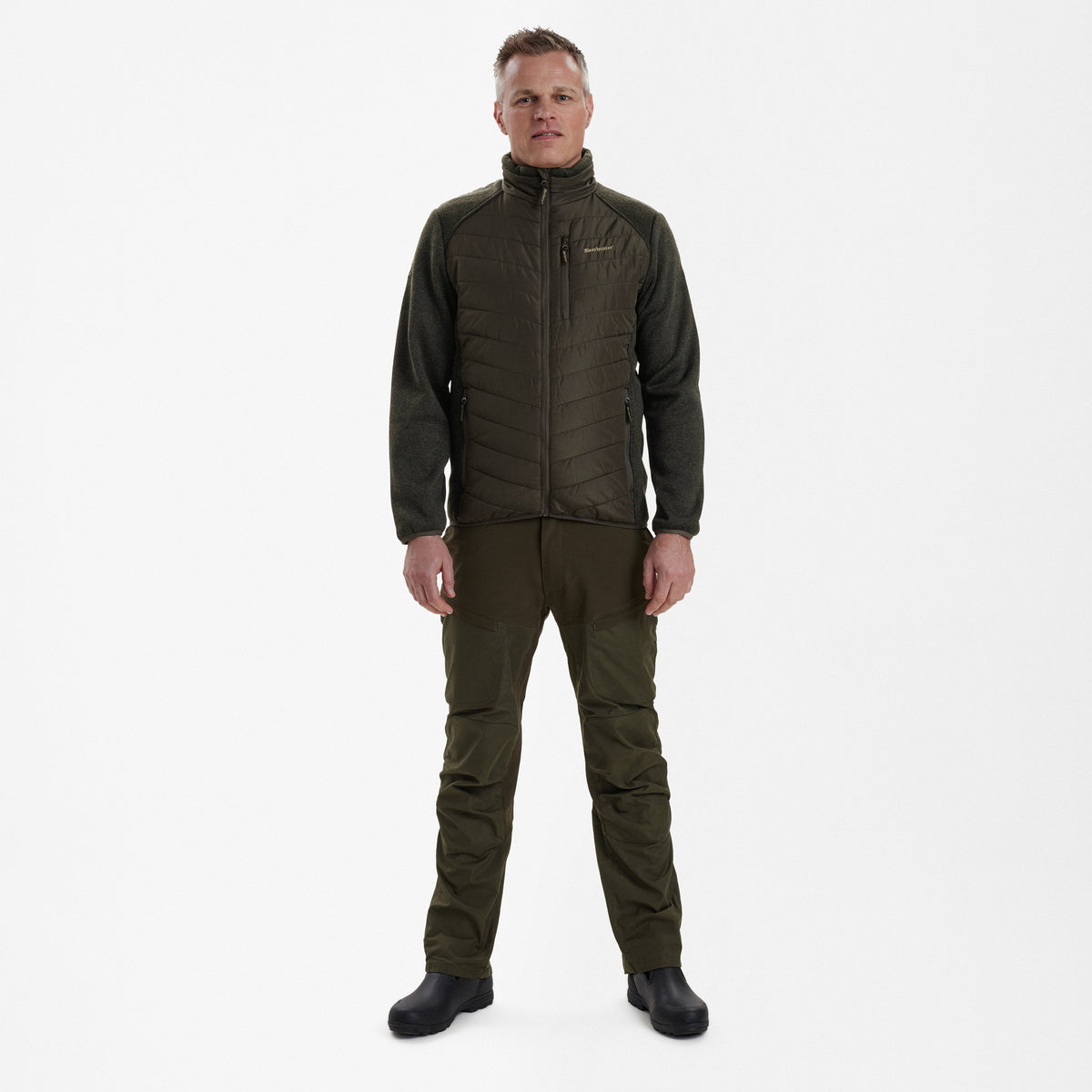 Moor Steppjacke mit Strick Grün - Deerhunter