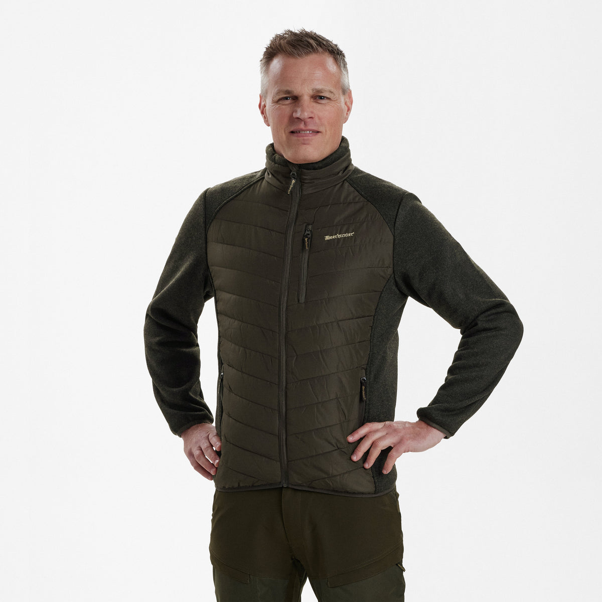 Moor Steppjacke mit Strick Grün - Deerhunter