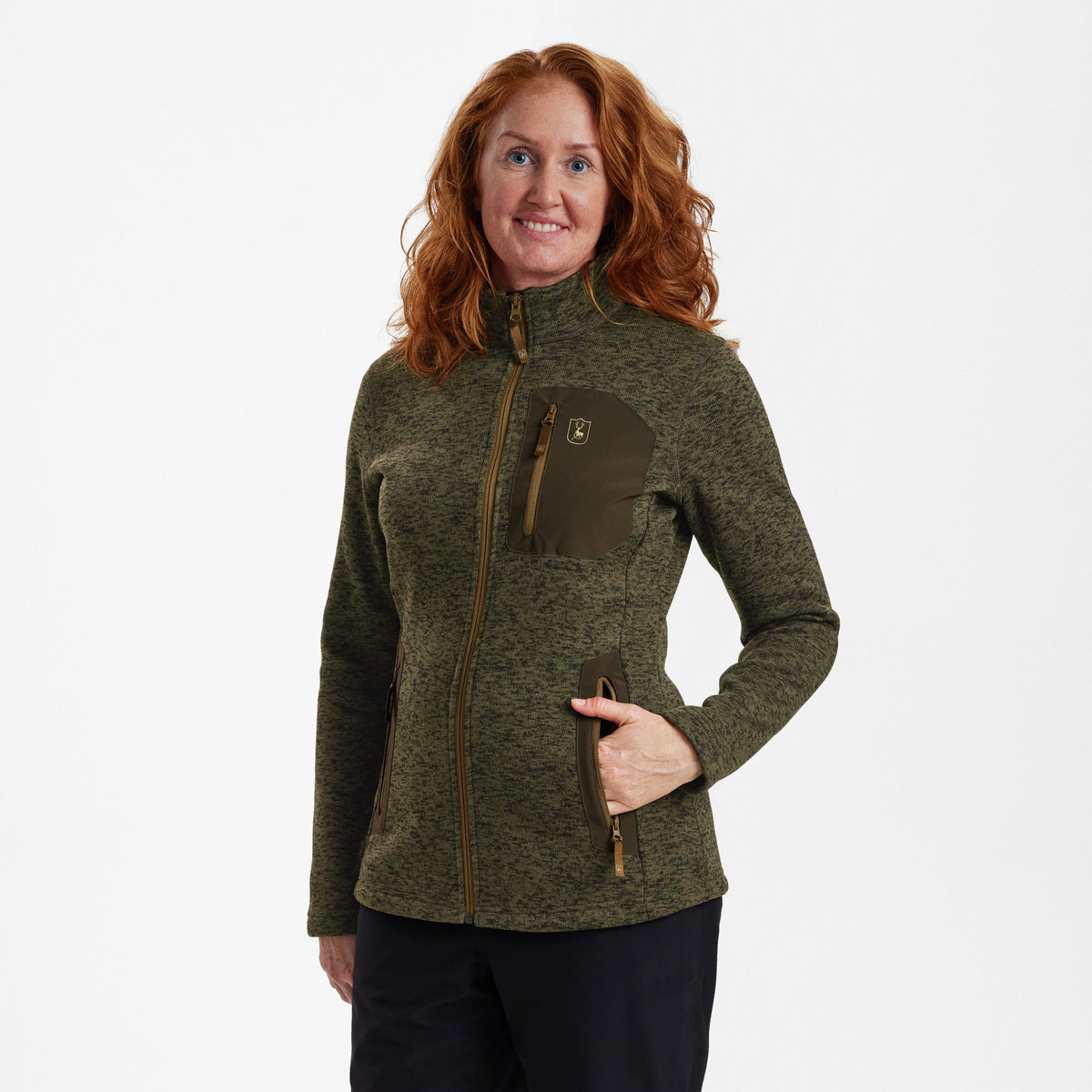 Lady Sarek Strickjacke Oliv - Deerhunter