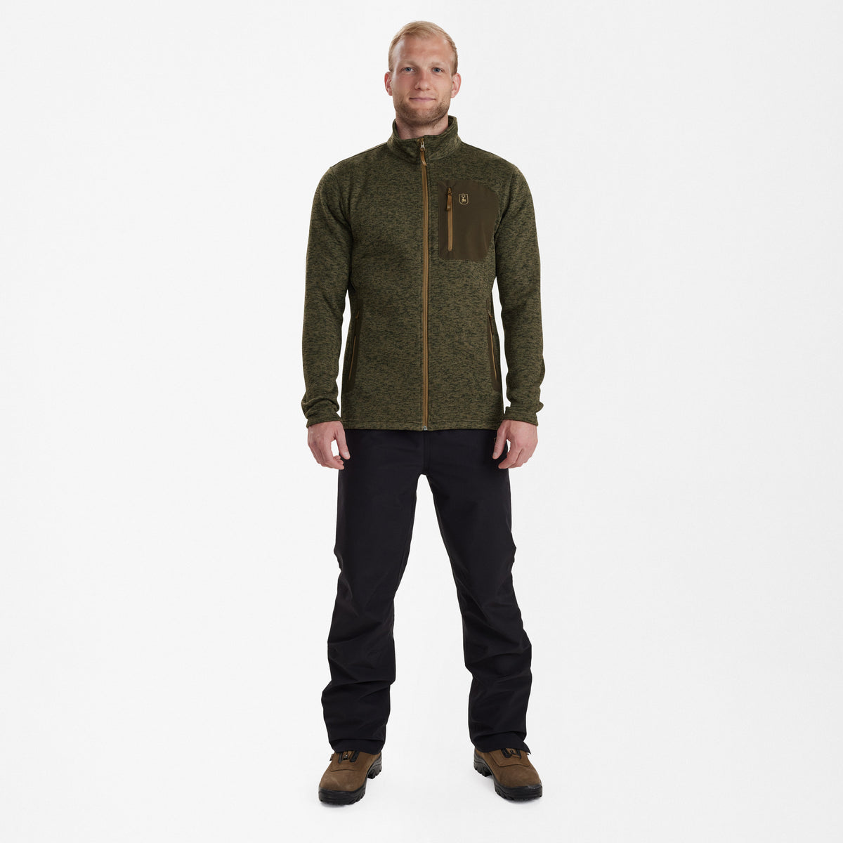 Sarek Strickjacke - Oliv - Deerhunter