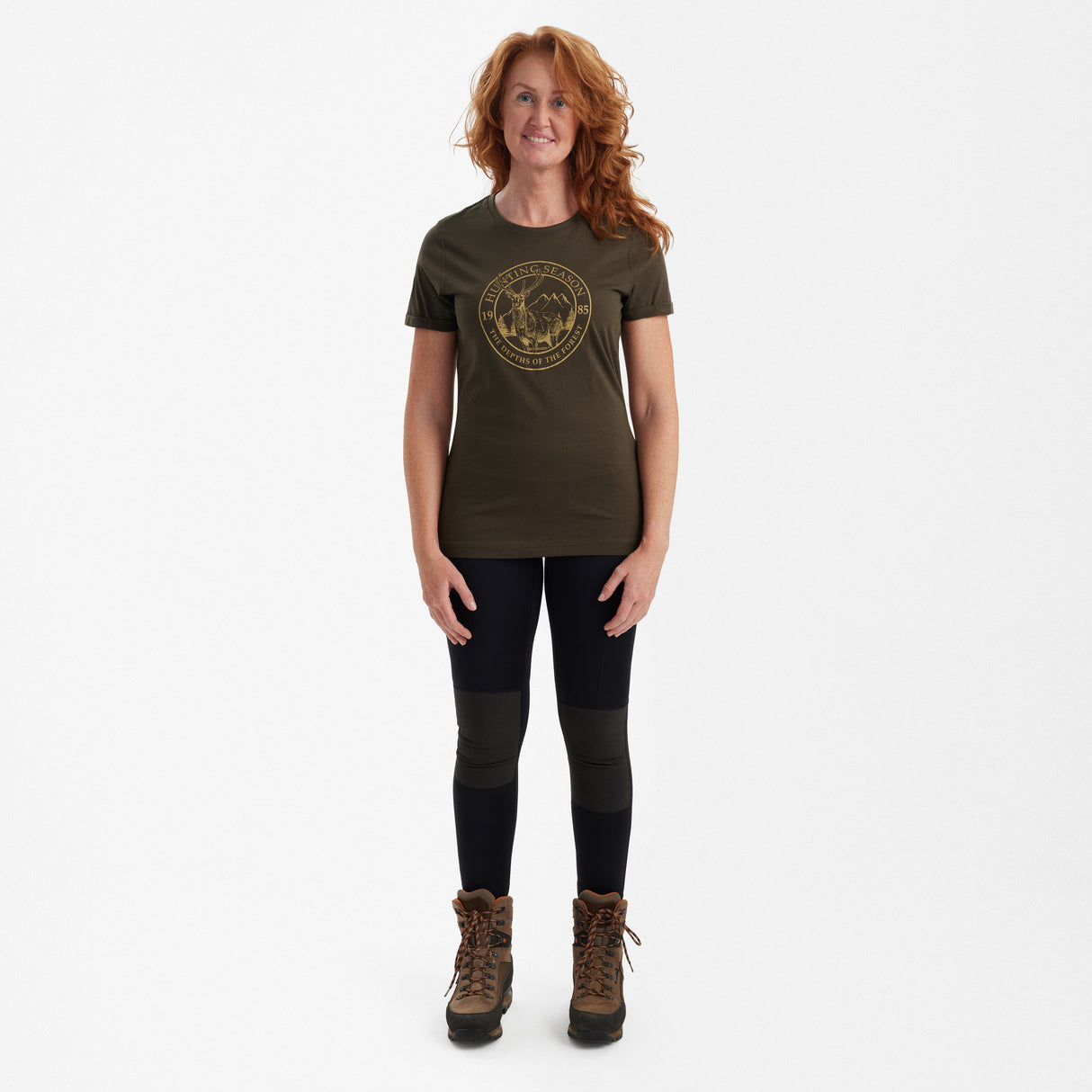 Lady Ella T‑Shirt Adventure Green - Deerhunter
