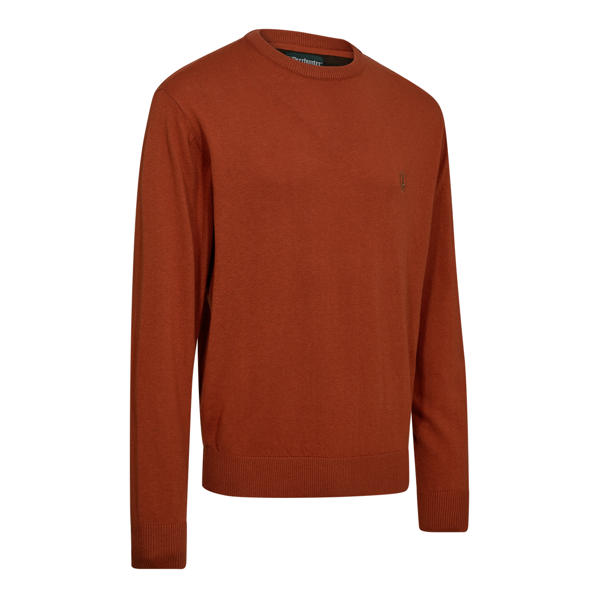 Harrington Strickpullover mit Rundhalsausschnitt – Oak Rust Melange – Deerhunter