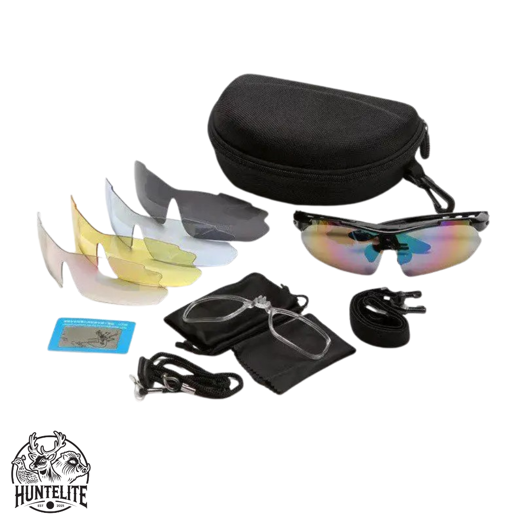 Schießbrille mit austauschbaren Gläsern - 5 Gläser - HuntElite
