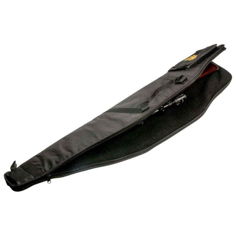 Gewehrfutteral 120 cm Schwarz mit Tasche und Gurt - Buffalo River