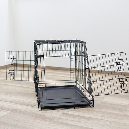 Hundebox aus Stahl, zusammenklappbar, abgeschrägt – 63x48x57cm – Kerbl