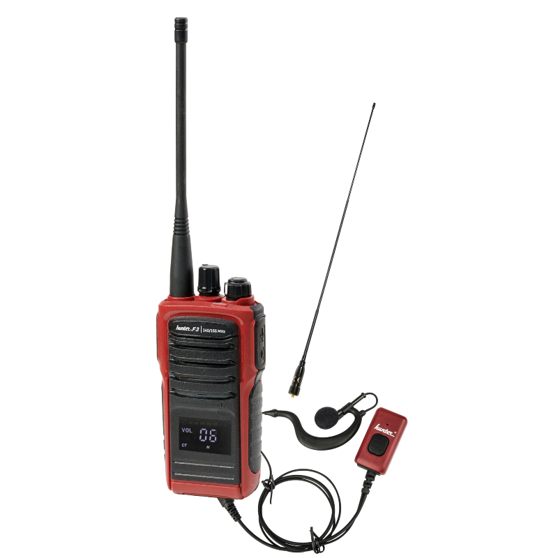 F3 Jagdfunkgerät Set inkl. Waldantenne und Mini-Headset - Hunter