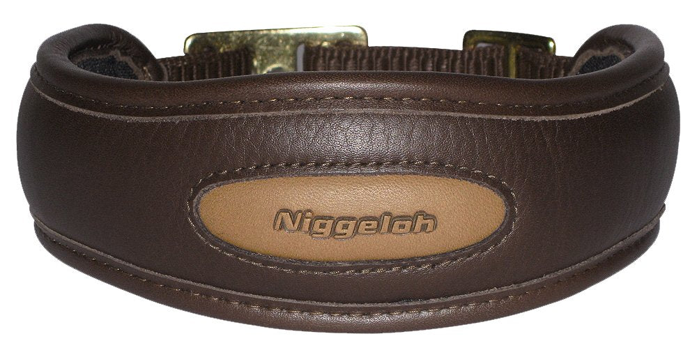 Premium Halsband Str. XS Brun læder 30-40 cm – Niggeloh