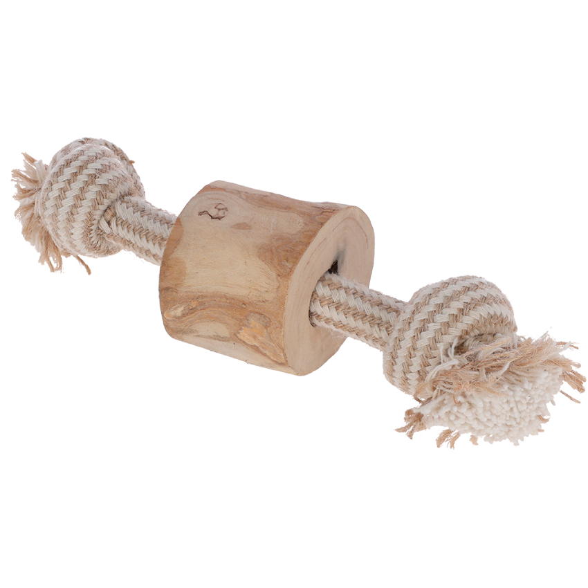 Dumbbell Größe S mit Baumwollschnur und Kaffeebaumholz – Kerbl