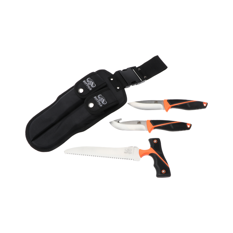 Messerset mit 2 Messern und 1 Säge in Nylonscheide - Buffalo River