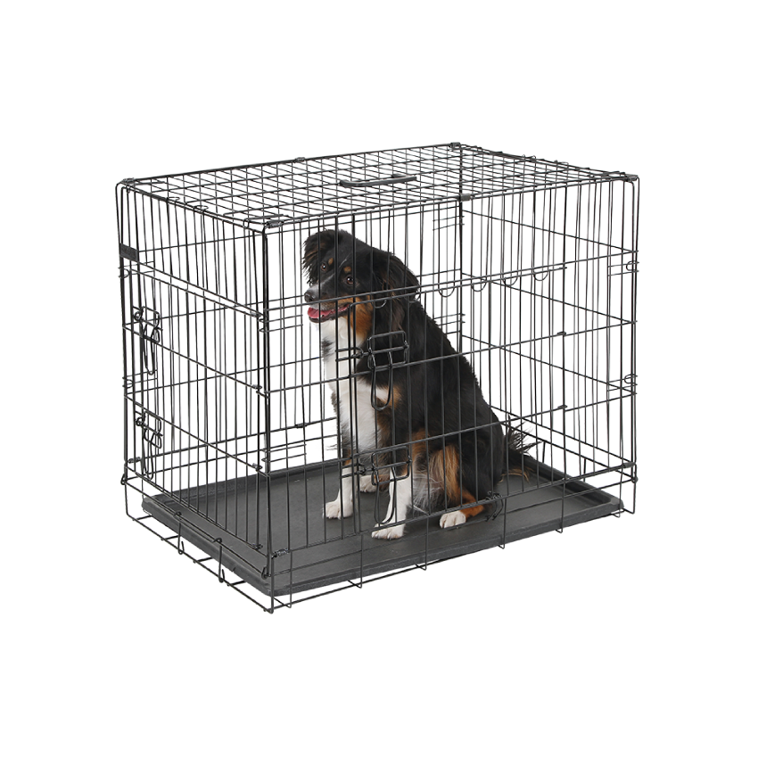 Hundebox aus Stahl, zusammenklappbar – 92x63x74 cm – Kerbl