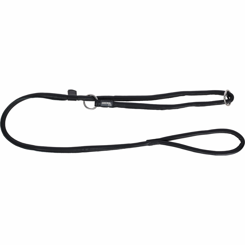 Hundeleine Roma Slip rund Leder – Schwarz – Kerbl