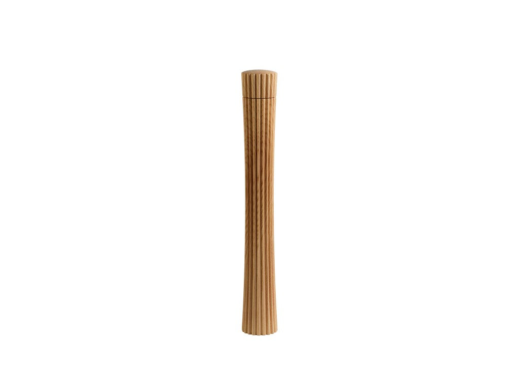 PLEATS Keramik-Salz- und Pfeffermühle, groß, in heller Esche - Legnoart