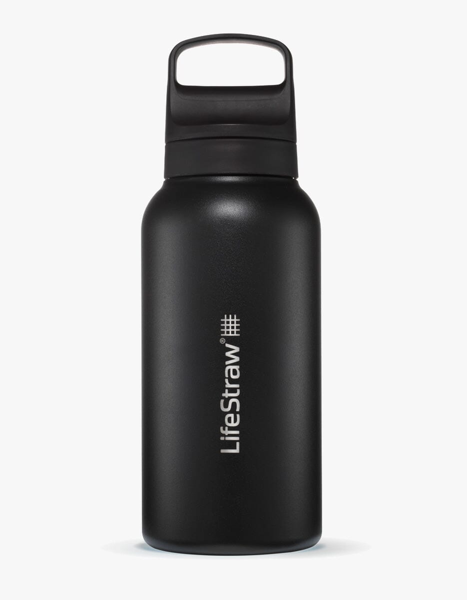 LifeStraw Go 2.0 Edelstahl-Wasserfilterflasche Schwarz / 1 L