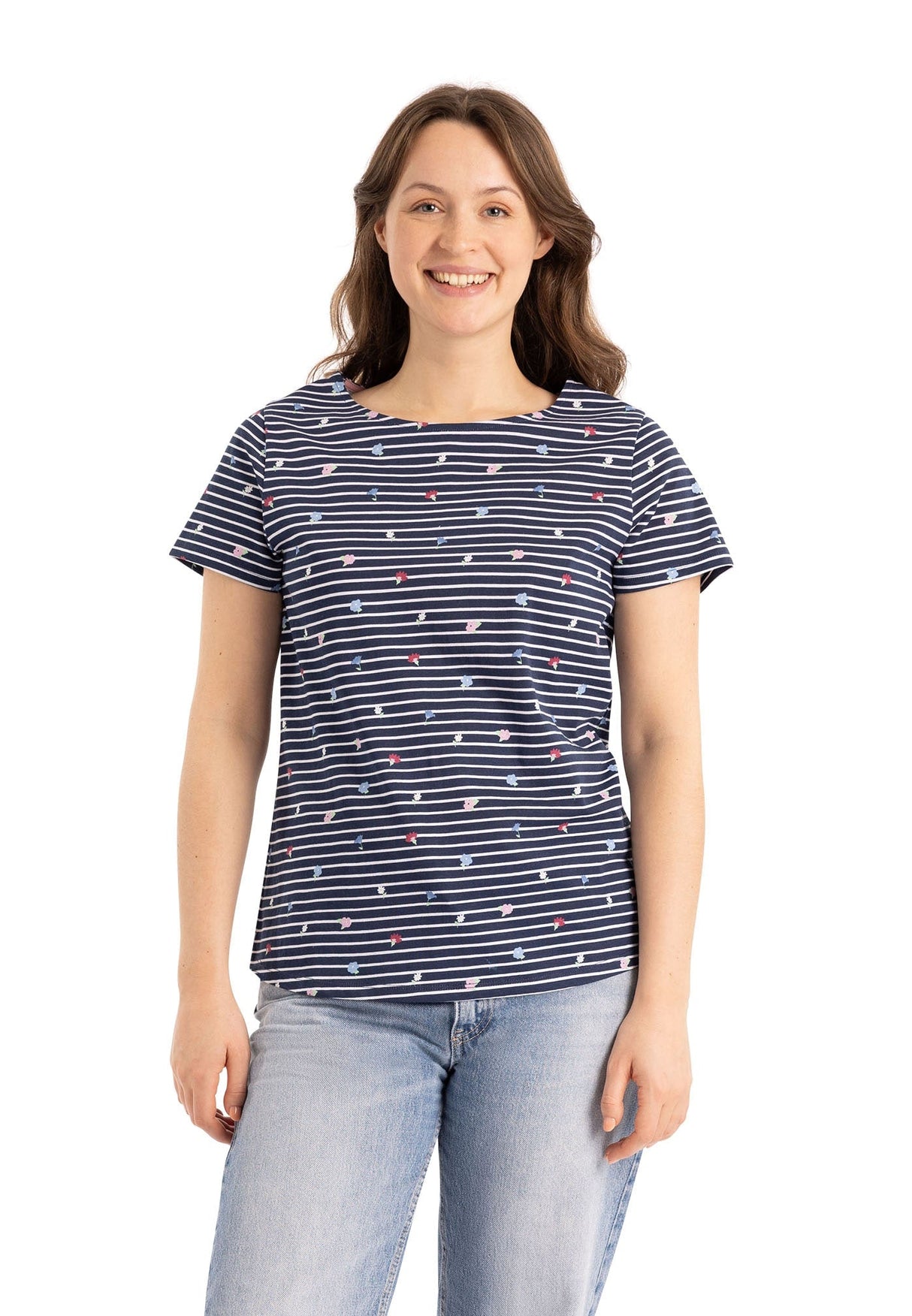 Myla - Navy Floral Stripe - Trespass