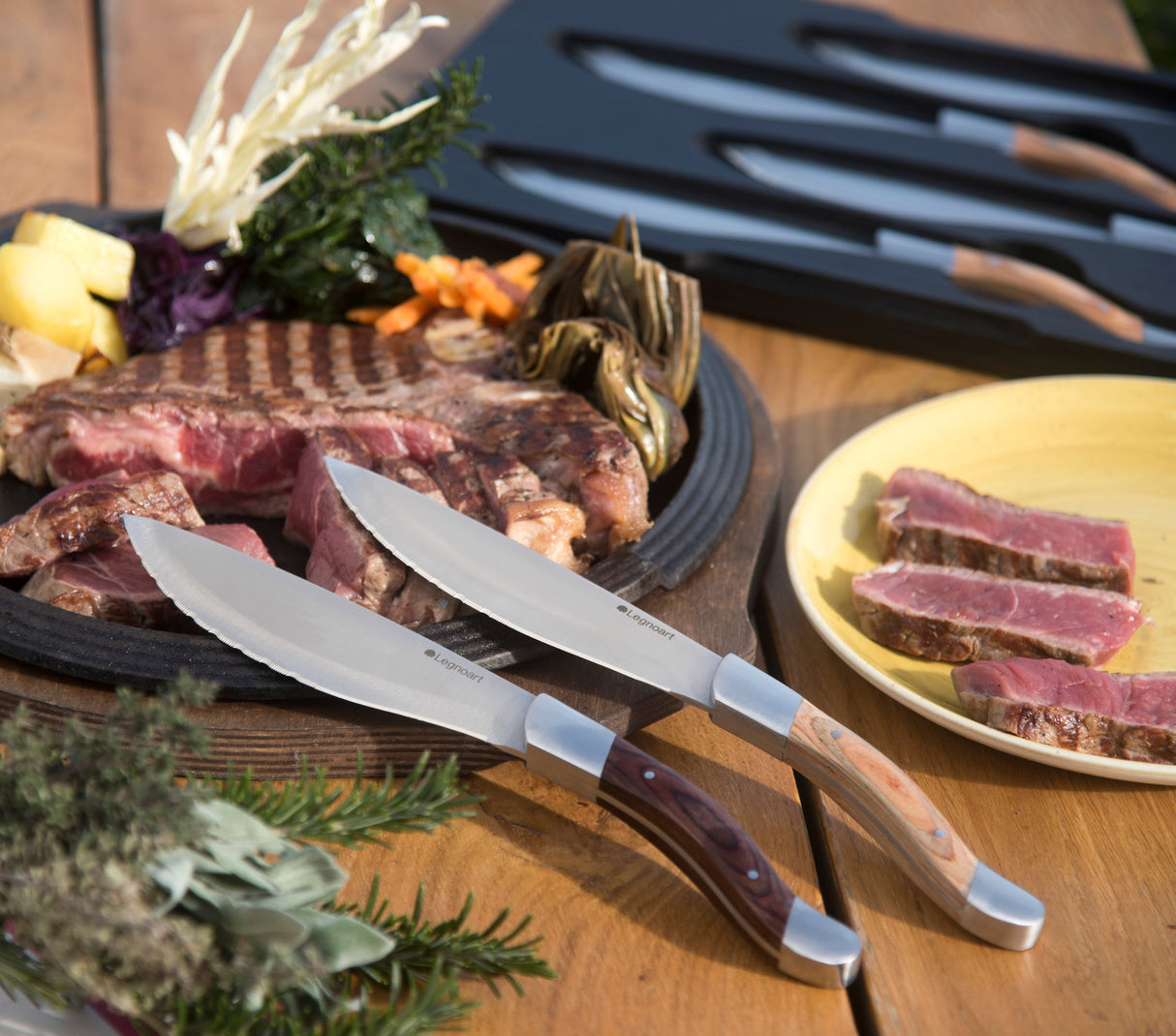 ANGUS Steakmesser Helles Holz - Legnoart