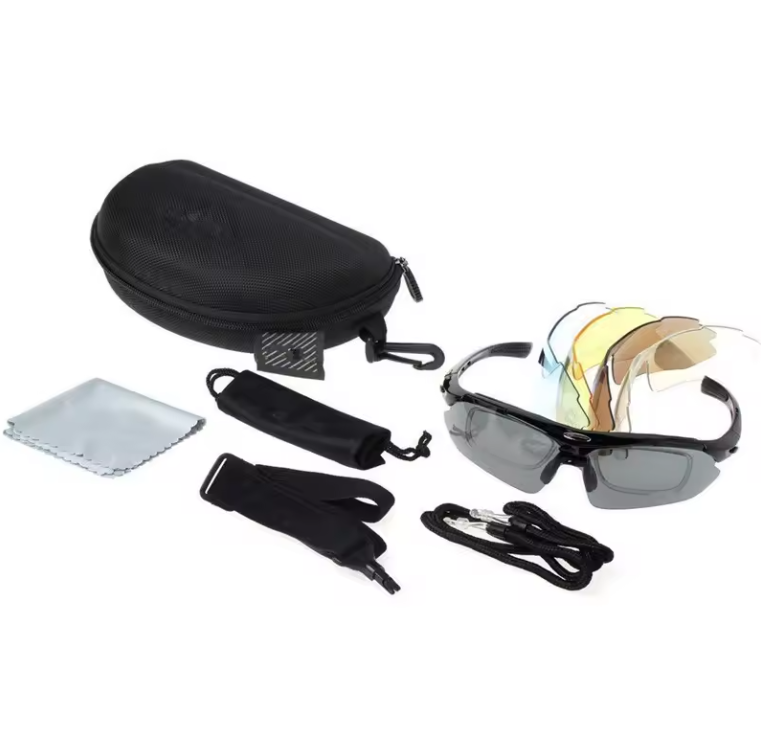 Schießbrille mit austauschbaren Gläsern - 5 Gläser - HuntElite